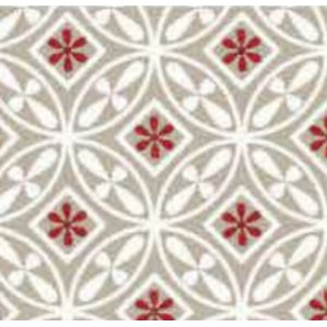 Toile cirée élégance carrelage marocain gris/rouge Toile cirée élégance carrelage marocain gris/rouge