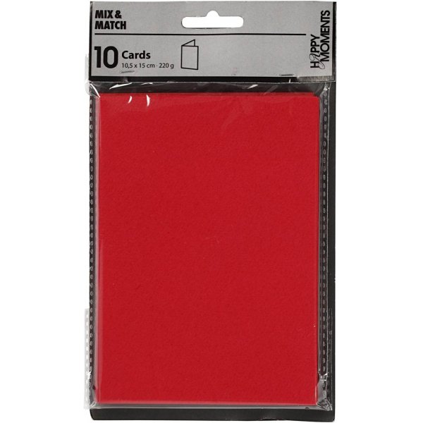Carte - rouge - 10,5 x 15 cm - 10 pcs Carte - rouge - 10,5 x 15 cm - 10 pcs