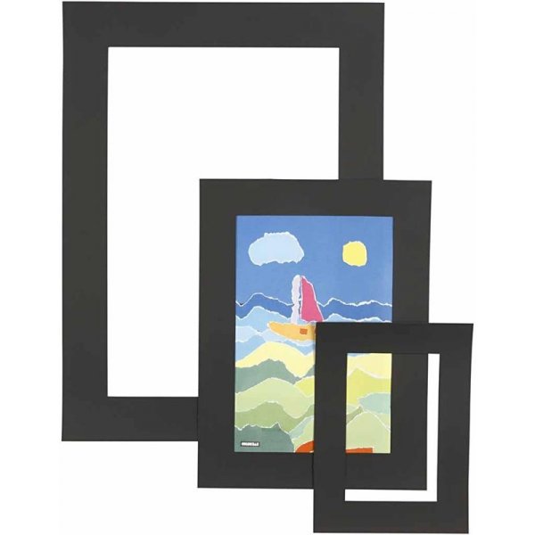 Cadres passe-partout - noirs - A3, A4, A5 - 75 pcs