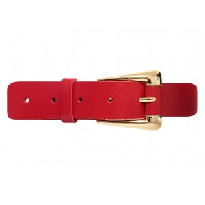 Ceinture en cuir de vachette pour femme - Rouge - 85 cm