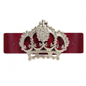 Ceinture femme en cuir de veau verni - Rouge - 85 cm