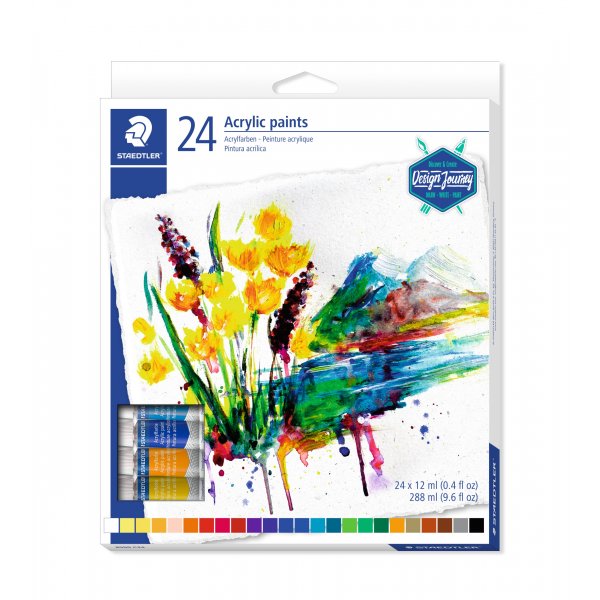 Peintures acryliques 12ml - 24 couleurs