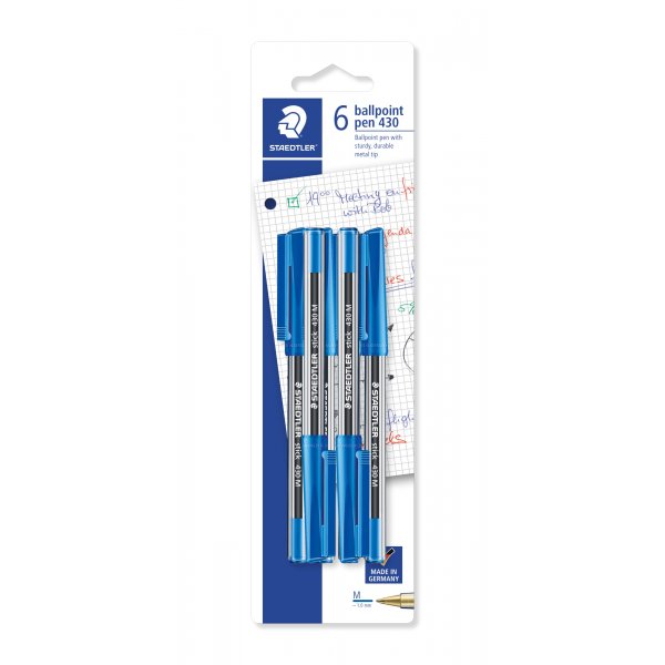 Stylo encre Stick M Bleu - 6 Stylos