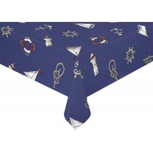 Toile cirée PVC Maritime - Bleu Toile cirée PVC Maritime - Bleu