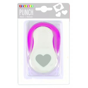 Coeur de Punch 3,8 cm - Rose/blanc Coeur de Punch 3,8 cm - Rose/blanc