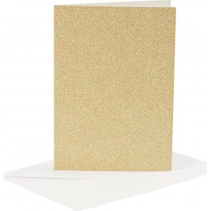 Cartes et enveloppes - or - paillettes - 11,5 x 16,5 cm - 4 sets Cartes et enveloppes - or - paillettes - 11,5 x 16,5 cm - 4 sets