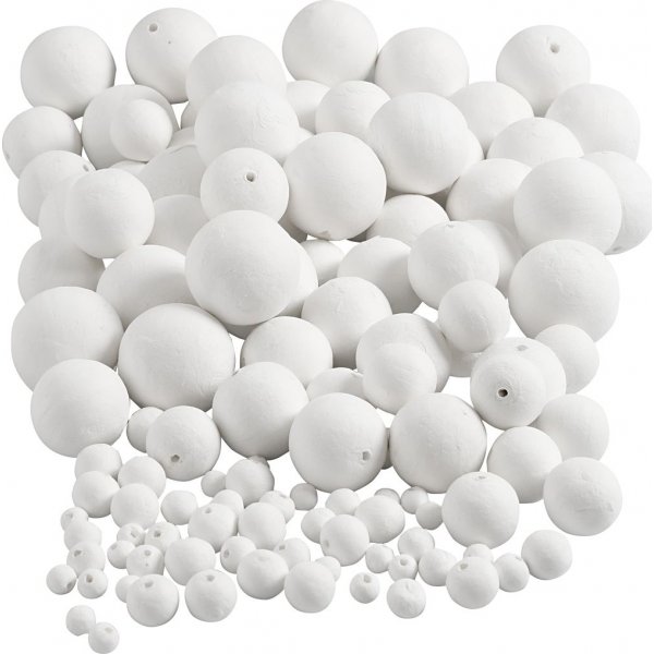 Boules de flirt - blanches - diffrentes tailles - 240 pcs