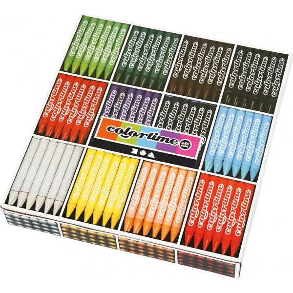 Crayons Colortime - couleurs mélangées - 12 x 24 pcs