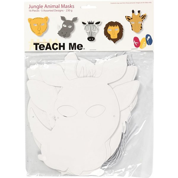 TeaCH Me - figurines en carton - Masques de la jungle - 16 pcs