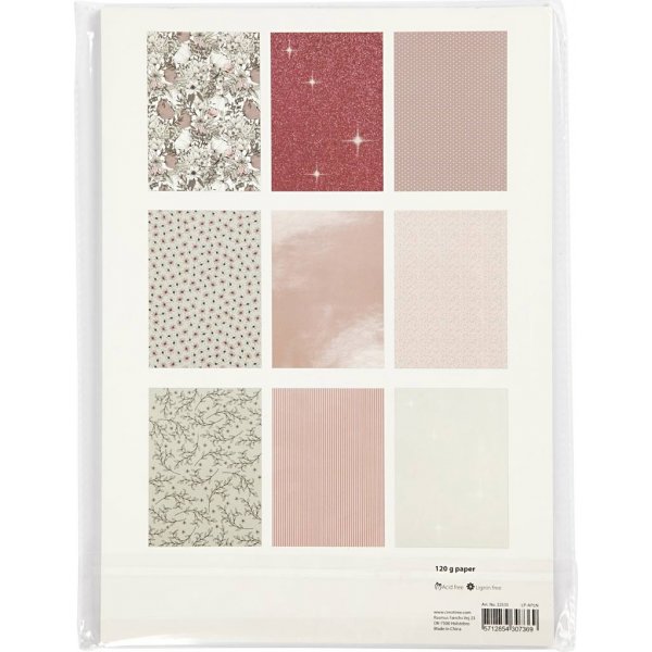 Papier design Vivi Gade en blocs - beige/rose - 24 feuilles