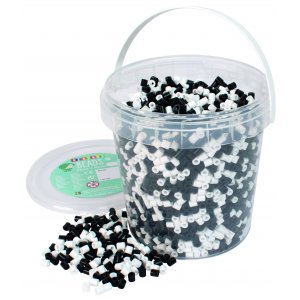 Perles de pipe en seau 5000 pcs - mélange noir et blanc Perles de pipe en seau 5000 pcs - mélange noir et blanc
