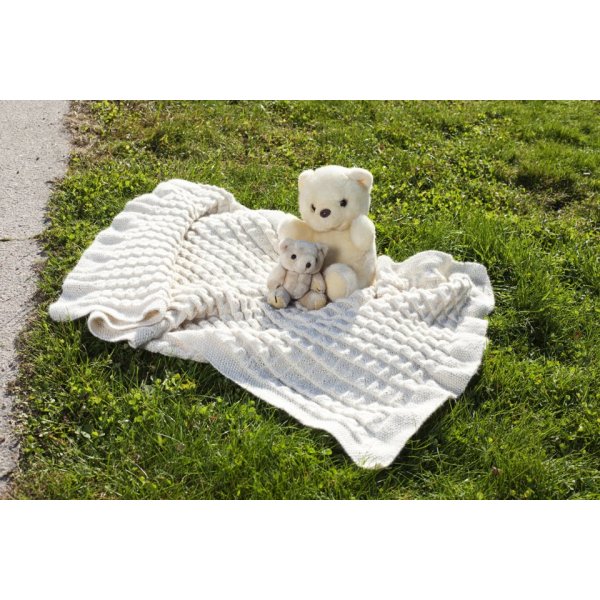 Patron tricot - Couverture bb tricote plisse