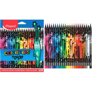 Set de crayons de couleur - Maped - Monster 24 crayons Set de crayons de couleur - Maped - Monster 24 crayons