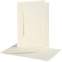 Carte passe-partout avec enveloppe - blanc cass - rectangulaire - 10 sets