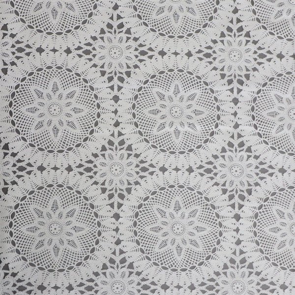 Toile cire PVC Dentelle - Crochet blanc