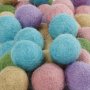 Perles de laine - couleurs pastel - 64 pcs