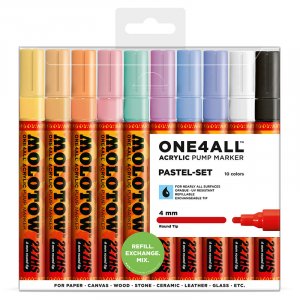 Marqueurs acryliques One4All 4mm 10 stylos - Pastel Marqueurs acryliques One4All 4mm 10 stylos - Pastel