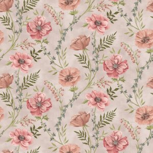 Bche PVC Fleurs - Beige/Rose