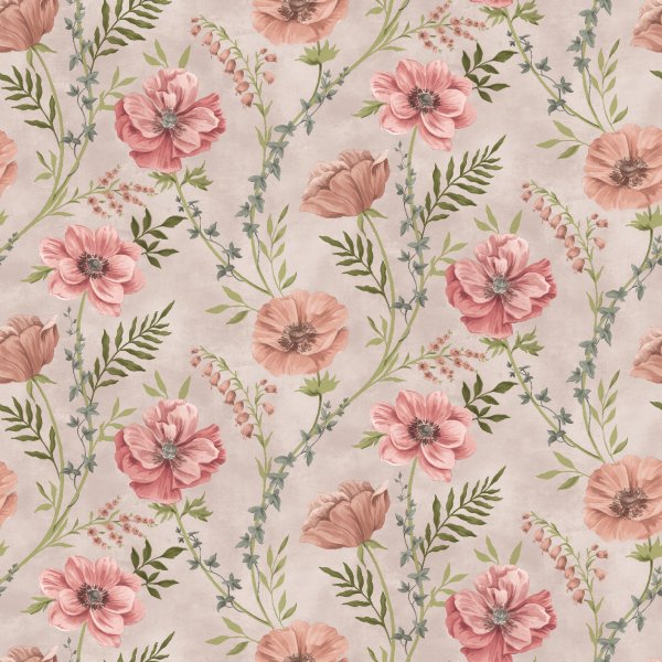 Bche PVC Fleurs - Beige/Rose