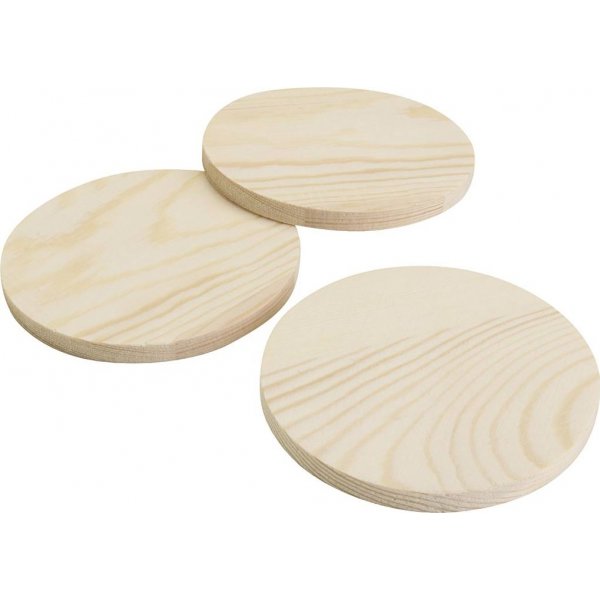 Sous-verres/plateaux en verre en bois - 12 x 5 pcs