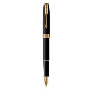 Stylo plume Parker - Sonnet Noir Mat - Stylo plume GT - Bleu moyen Stylo plume Parker - Sonnet Noir Mat - Stylo plume GT - Bleu moyen