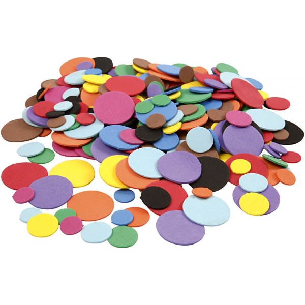 Cercles dcoratifs en caoutchouc - couleurs mlanges - 300 pcs