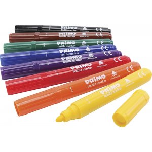 Marqueurs textile PRIMO - couleurs mélangées - 8 pcs Marqueurs textile PRIMO - couleurs mélangées - 8 pcs