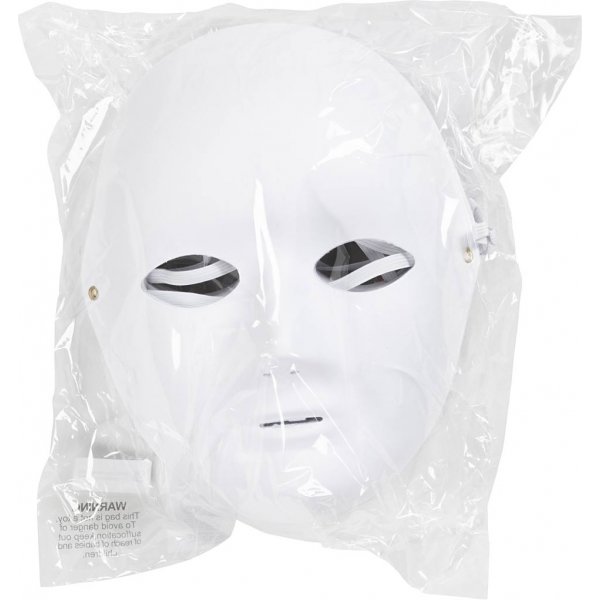 Masque complet en carton - blanc - 10 pcs