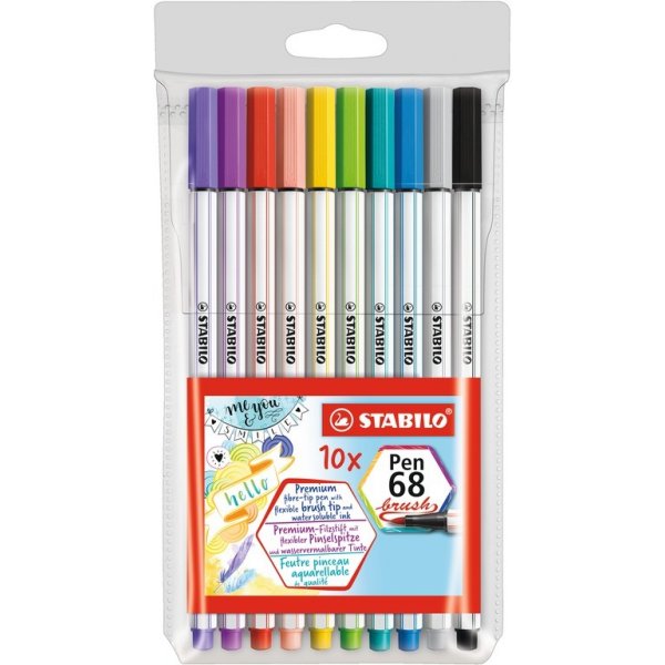 Stylo fibre Pinceau 68 - paquet de 10