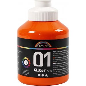 Peinture scolaire - Acrylique - orange - brillante - 500 ml Peinture scolaire - Acrylique - orange - brillante - 500 ml