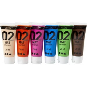 Peinture scolaire - Acrylique - couleurs complémentaires - mate - 6 x 20 ml Peinture scolaire - Acrylique - couleurs complémentaires - mate - 6 x 20 ml