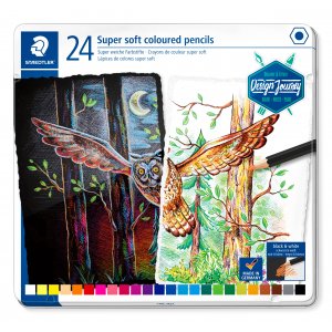Design Journey Crayons de couleur super doux dans une boîte - 24 crayons Design Journey Crayons de couleur super doux dans une boîte - 24 crayons