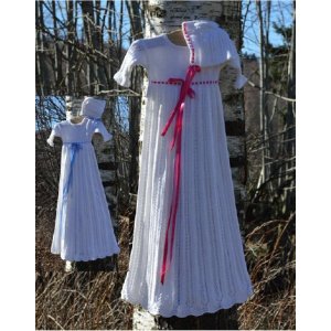 Patron tricot - Robe et bonnet de baptême Patron tricot - Robe et bonnet de baptême
