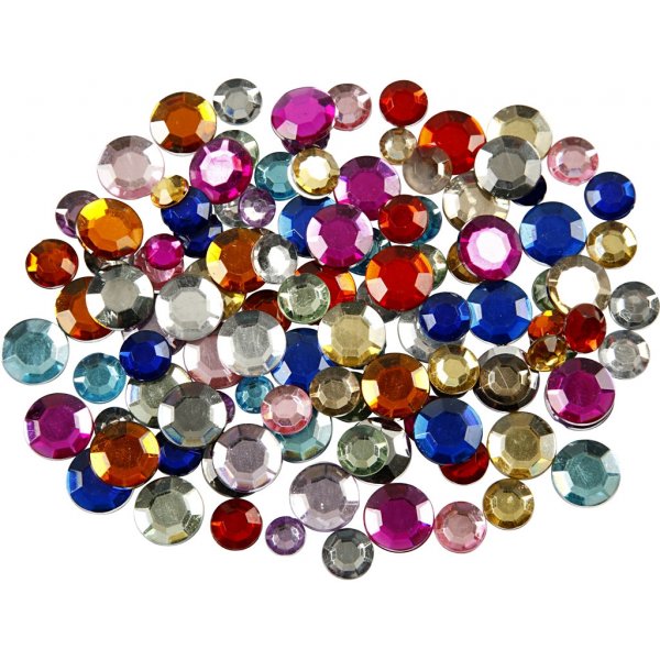 Strass - couleurs mélangées - Rond - Ø6+9+12 mm - 3600 pcs Strass - couleurs mélangées - Rond - Ø6+9+12 mm - 3600 pcs
