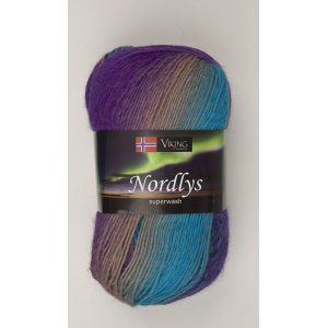 Fil Viking Nordlys 100g - Turquoise/gris/violet (964) Fil Viking Nordlys 100g - Turquoise/gris/violet (964)
