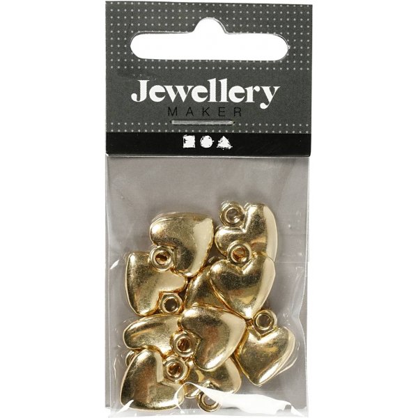 Coeurs - plaqué or - 10 pcs Coeurs - plaqué or - 10 pcs