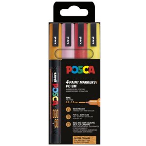 Poscaset PC-3M Paillettes tons chauds - 4 stylos Poscaset PC-3M Paillettes tons chauds - 4 stylos