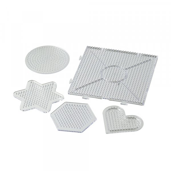 Lot de carreaux de perles de diffrentes formes 8,5x7,5 cm / 15x15 cm - 5 parties transparentes