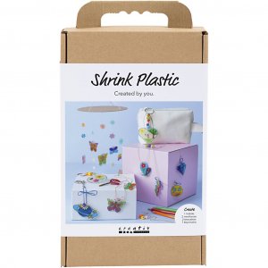 Kit DIY de bijoux, porte-clés et mobile en plastique rétractable, couleurs assorties Kit DIY de bijoux, porte-clés et mobile en plastique rétractable, couleurs assorties