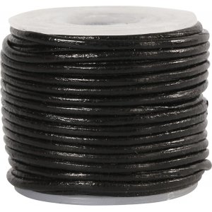 Cordon en cuir - noir - 1 mm - 10 m Cordon en cuir - noir - 1 mm - 10 m