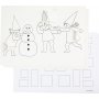 Calendrier de Nol avec des lutins dans des batailles de boules de neige - blanc - A3 - 30 pcs