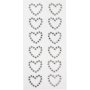 Coeurs en strass - argent - 12 pcs