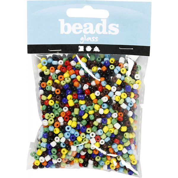 Perles de rocaille - couleurs mlanges - 130 g