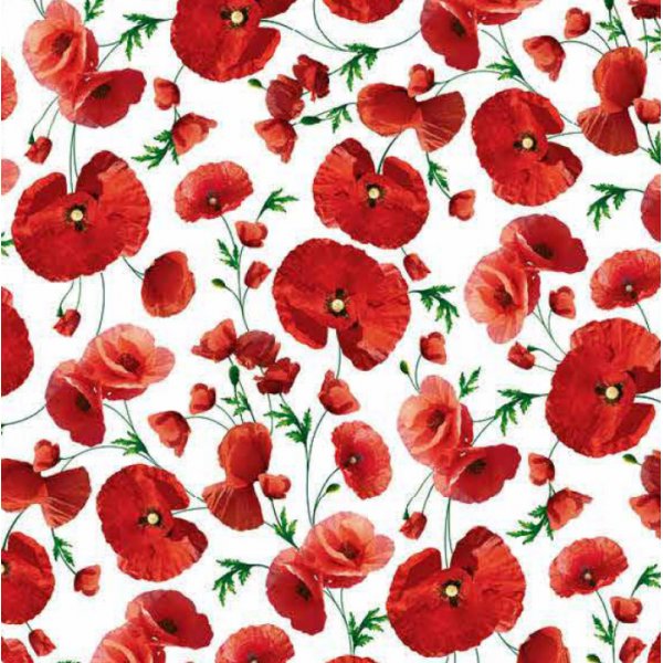 Toile cire lgance fleurs rouges