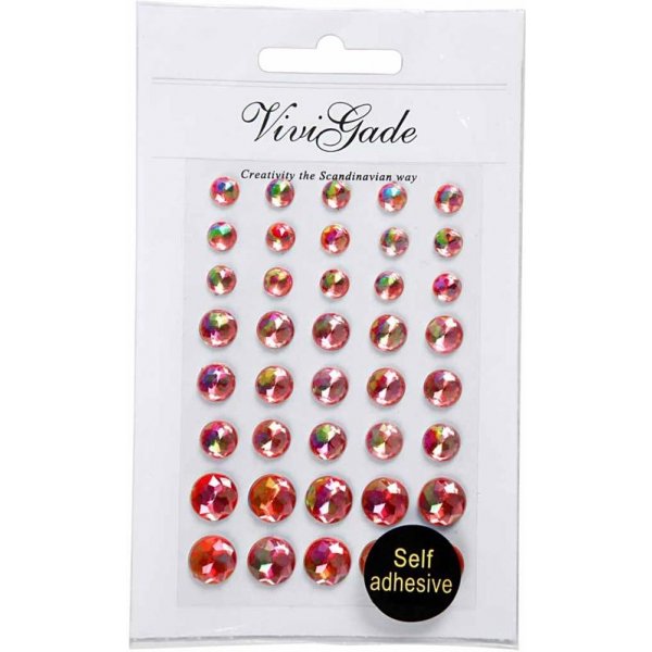Demi-perles - rouge - 40 pcs