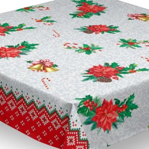 Toile cirée textile - Poinsettia cloche Toile cirée textile - Poinsettia cloche