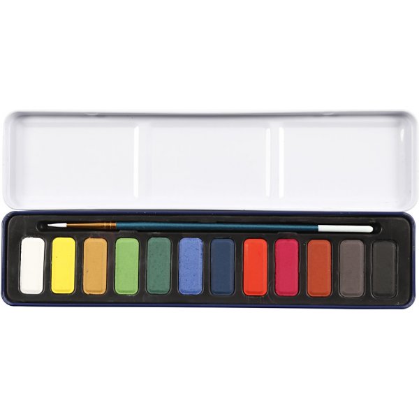 Set aquarelle - couleurs mlanges - 12 pcs