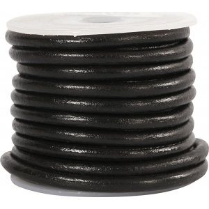 Cordon en cuir - noir - 4 mm - 5 m Cordon en cuir - noir - 4 mm - 5 m