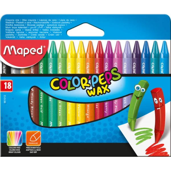 Pinceau craie - Maped - Color'Peps 18 crayons de cire