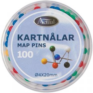 Punaises de carte - Couleurs assorties - 100 pièces Punaises de carte - Couleurs assorties - 100 pièces